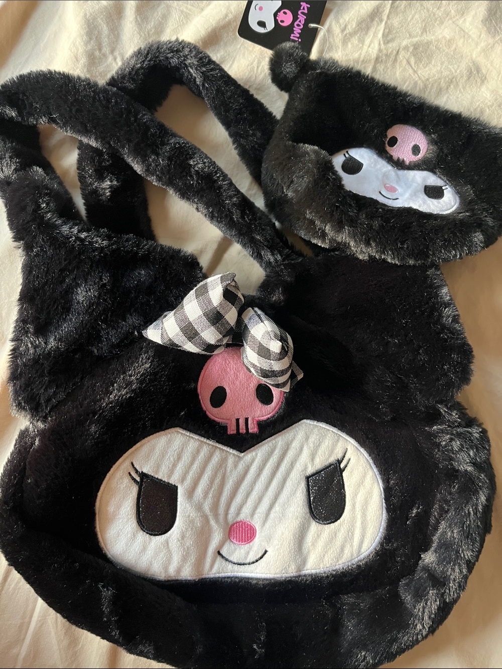 Sanrio Kuromi Plush purse with mini bag
